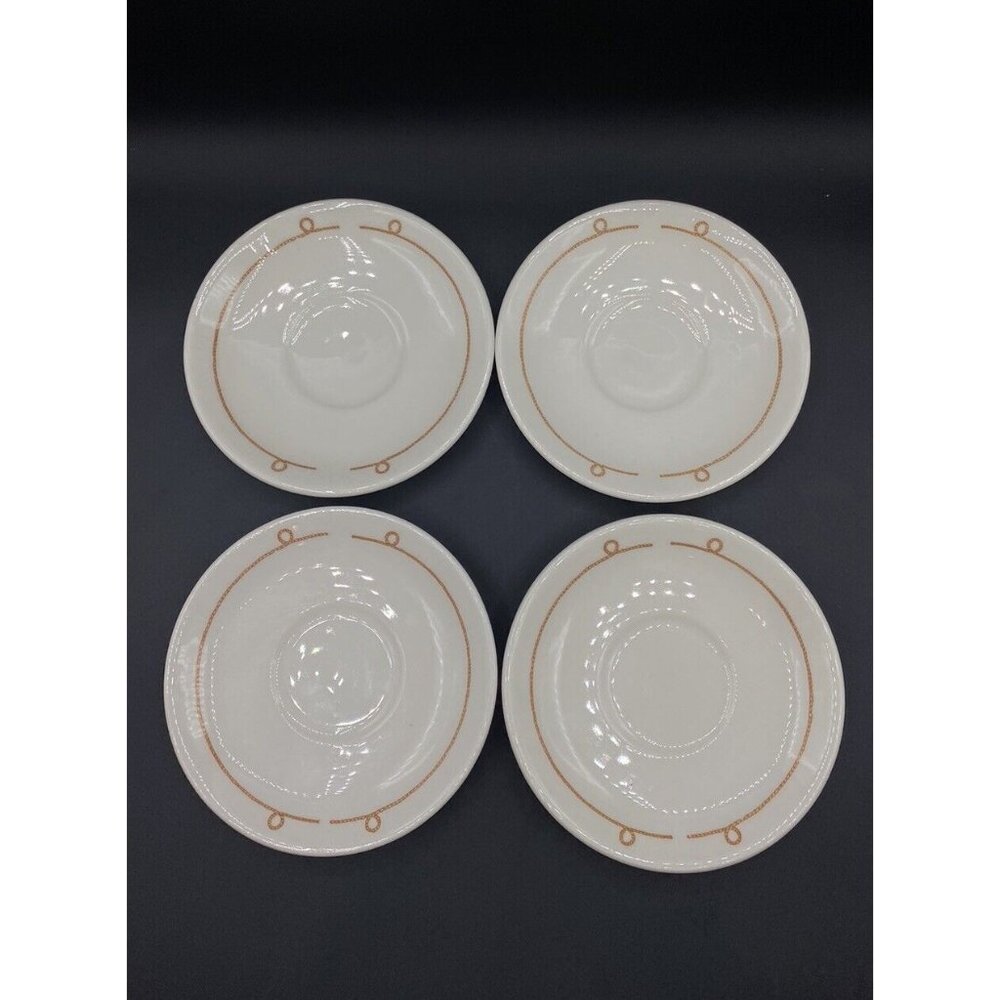 Wallace China 6” Saucer Rope Western Cowboy Restaurant Ware LOT 4